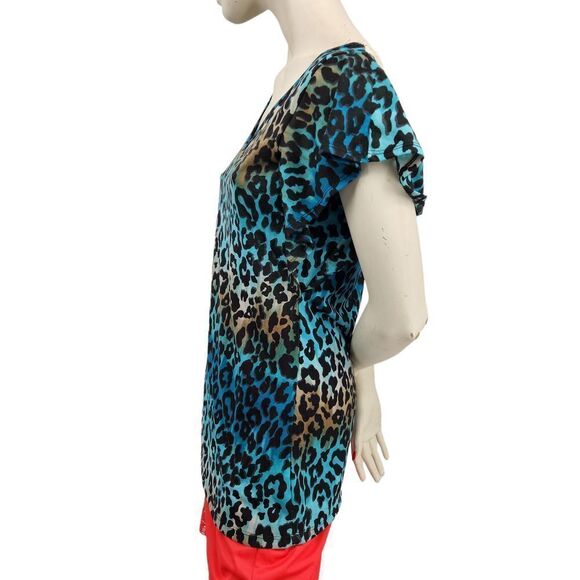 No Boundaries Short Sleeve Pullover Blouse Sz Small Green & Black Crochet V-Neck - Picture 4 of 10